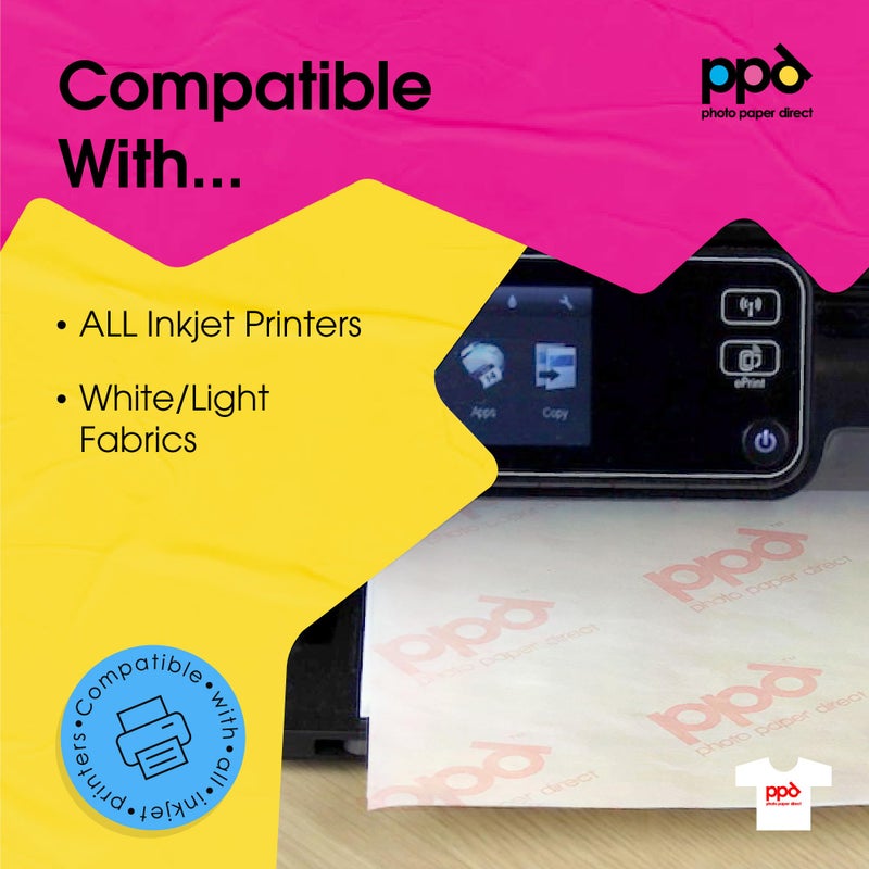 PPD 10 Sheets 8.5x11â€ - Inkjet Iron-on Heat Transfer Vinyl Paper for White & Light Fabric and T-Shirts - Premium - PPD-1-10 - Image 5